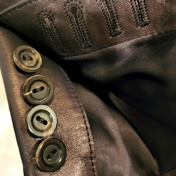 Rare New Unused Hi-End Couture ARMANI COLLEZIONI Napa Blk Lamb Skin Leather 42 - Picture 9 of 16